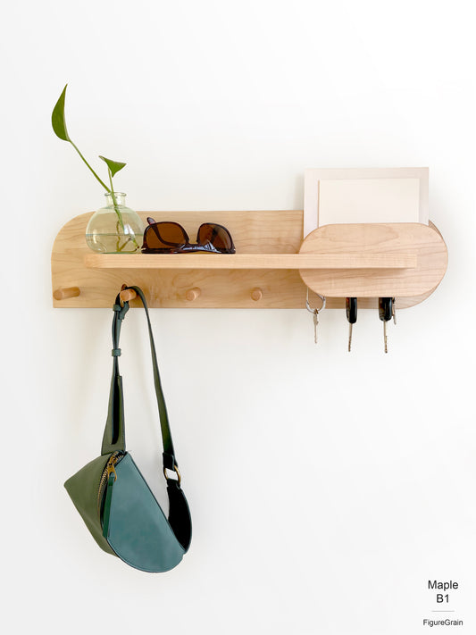 Large Hardwood Entryway Organizer