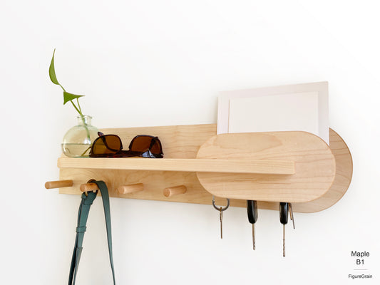 Large Hardwood Entryway Organizer