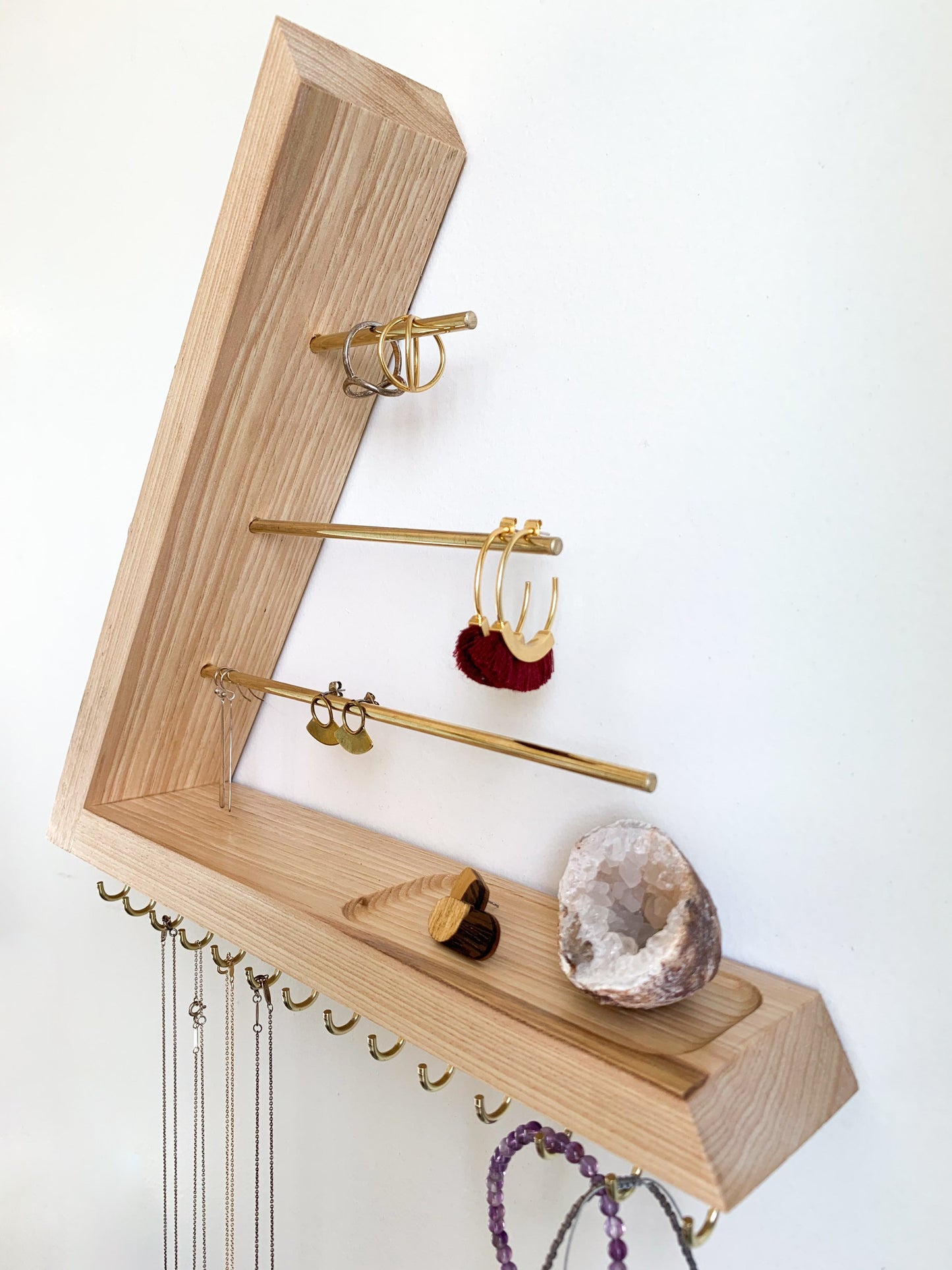 Hickory Wood Jewelry Organizer