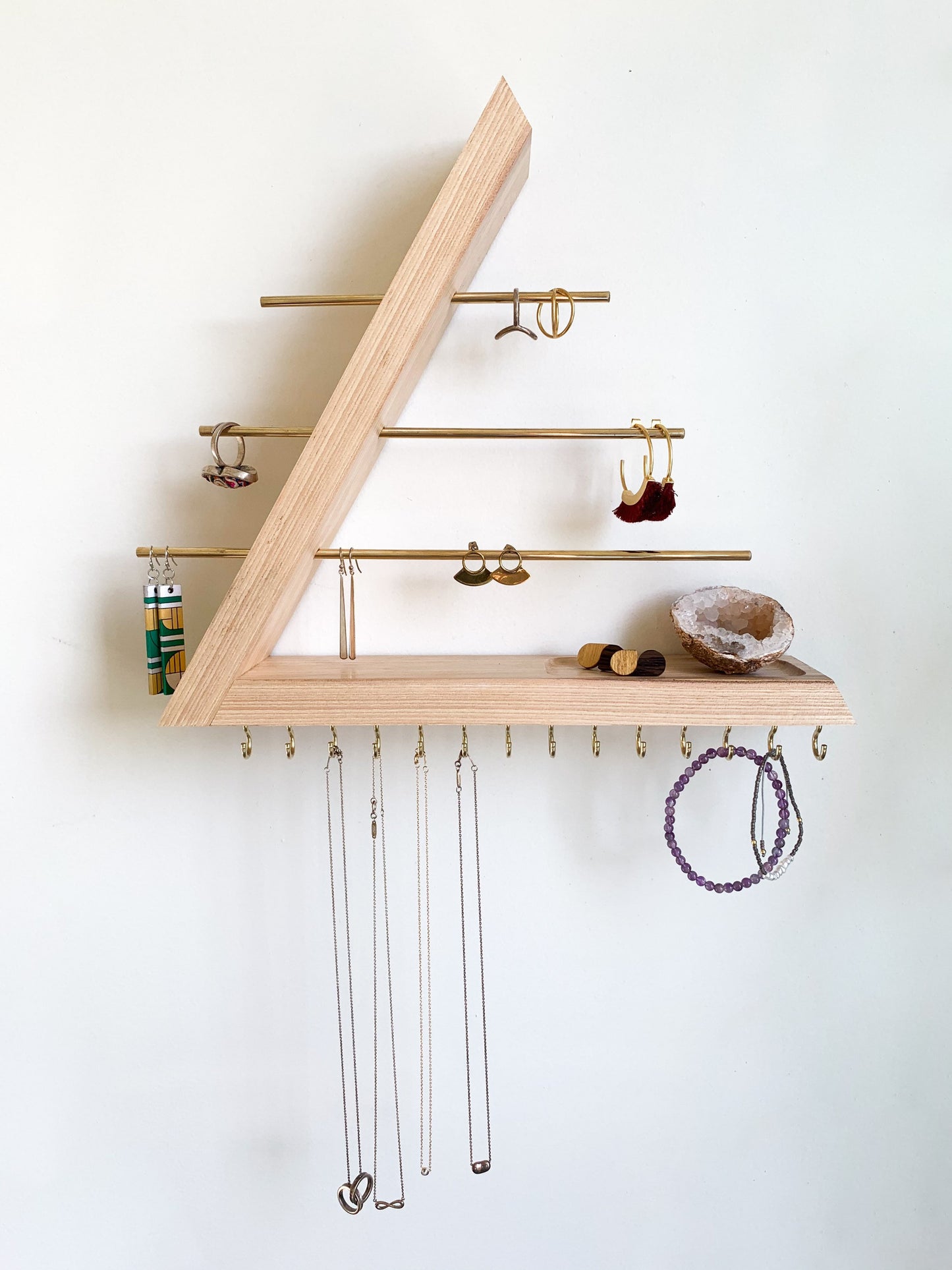 Hickory Wood Jewelry Organizer