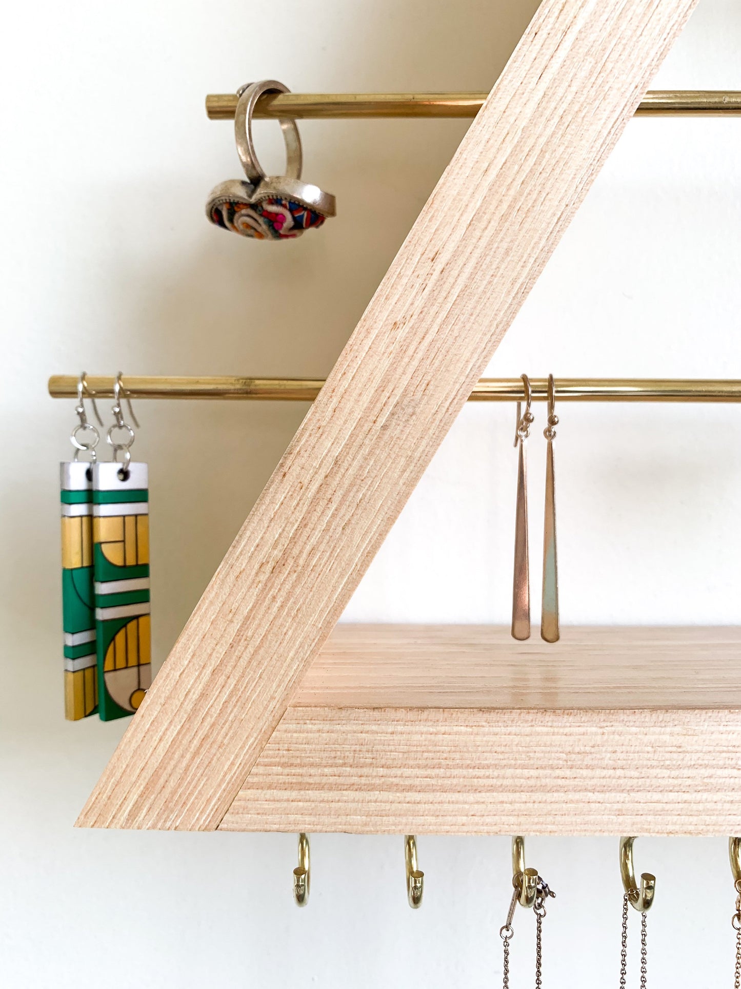 Hickory Wood Jewelry Organizer