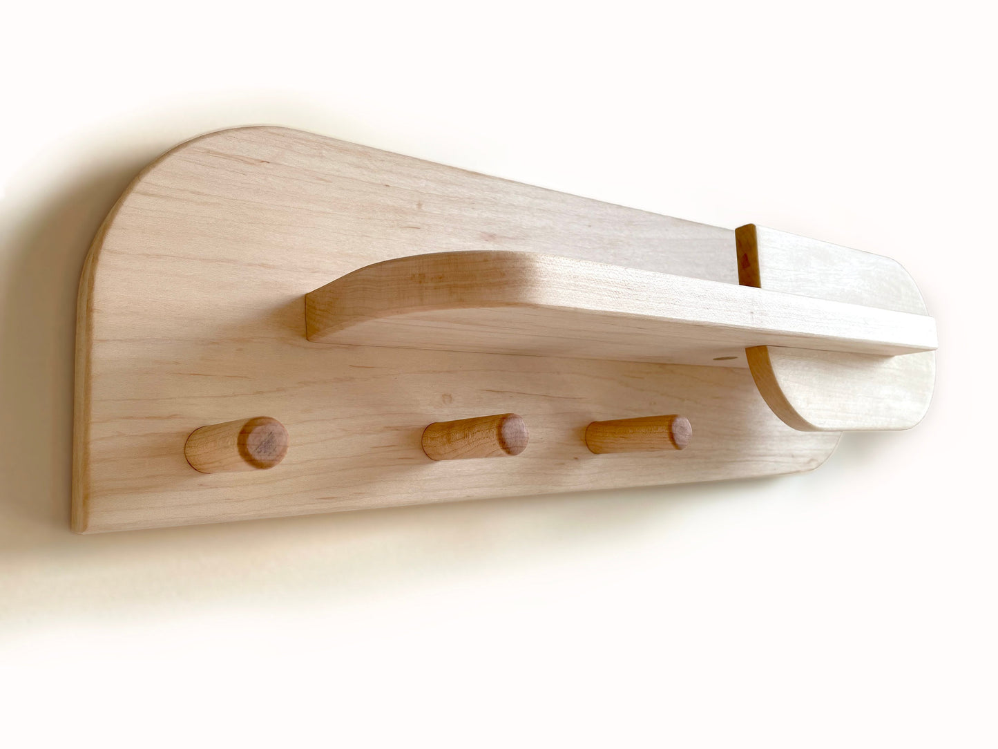 Maple Wood Entryway Organizer