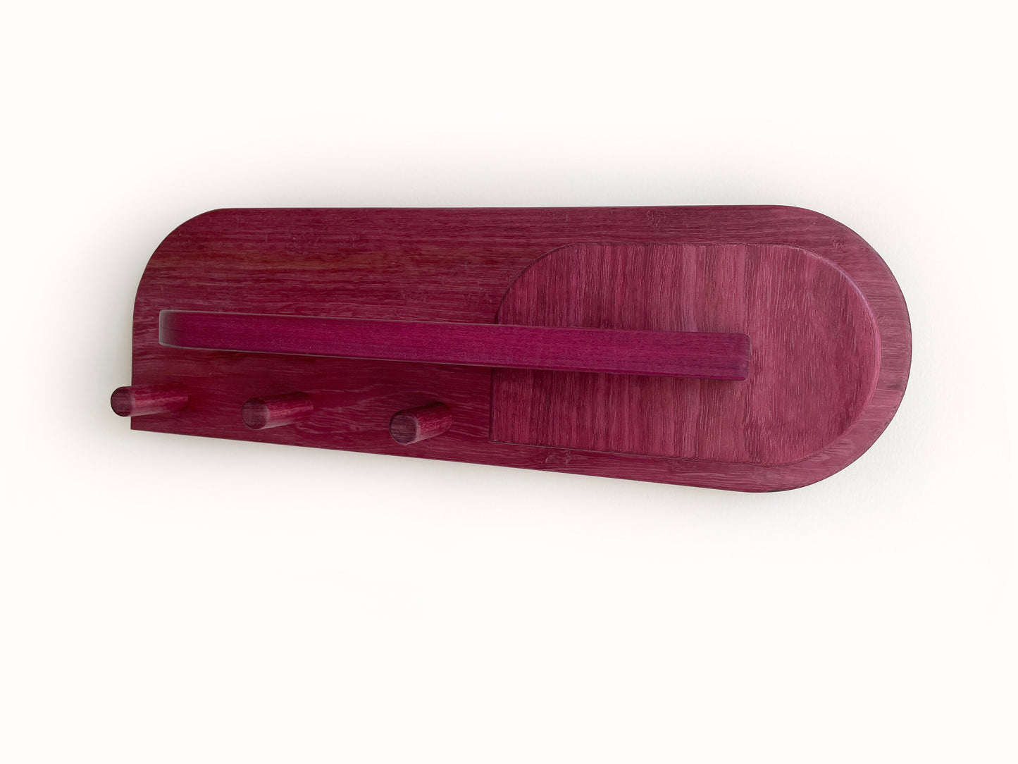 Exotic Purpleheart Wood Entryway Organizer