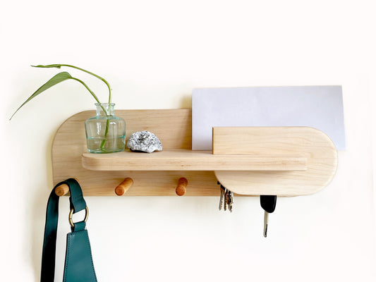 Maple Wood  Entryway Organizer