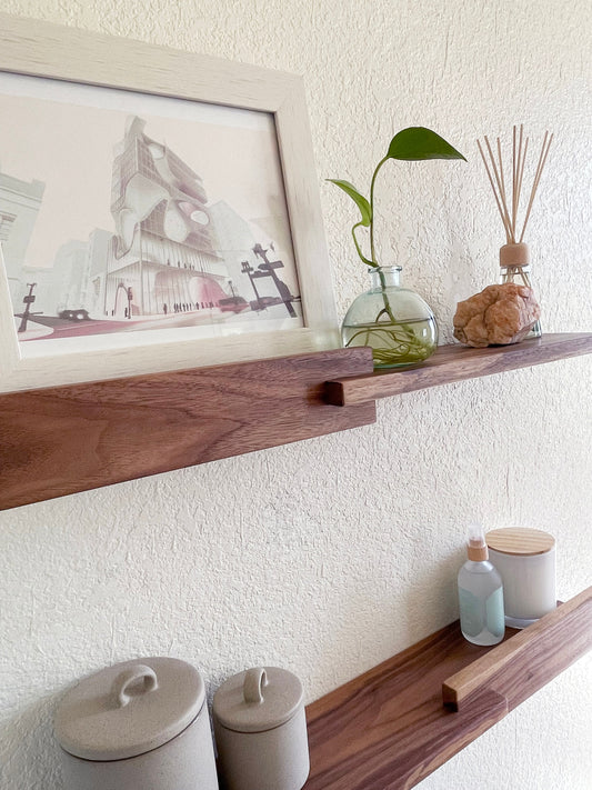 Modern Hardwood Floating Shelf