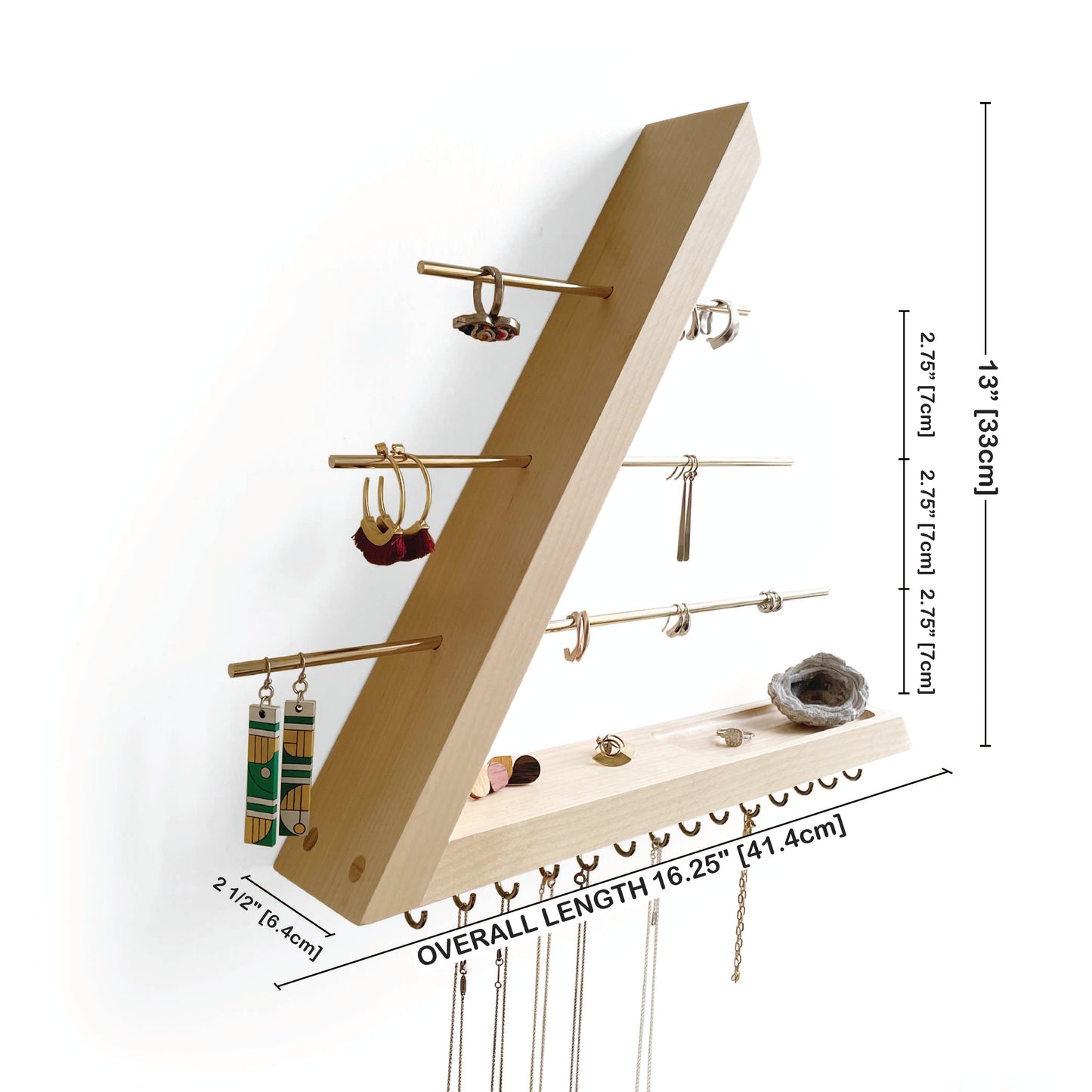 Birch Jewelry Organizer Wall Mounted
