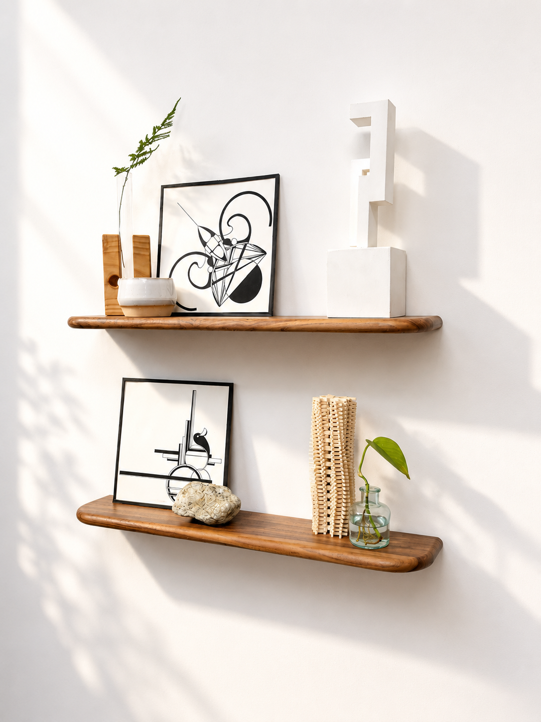 Solid Hardwood Floating Shelf, Modern Minimalist Wall Display, Custom Sizes Available