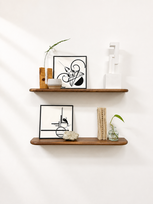 46" x 6" Walnut Solid Hardwood Floating Shelf