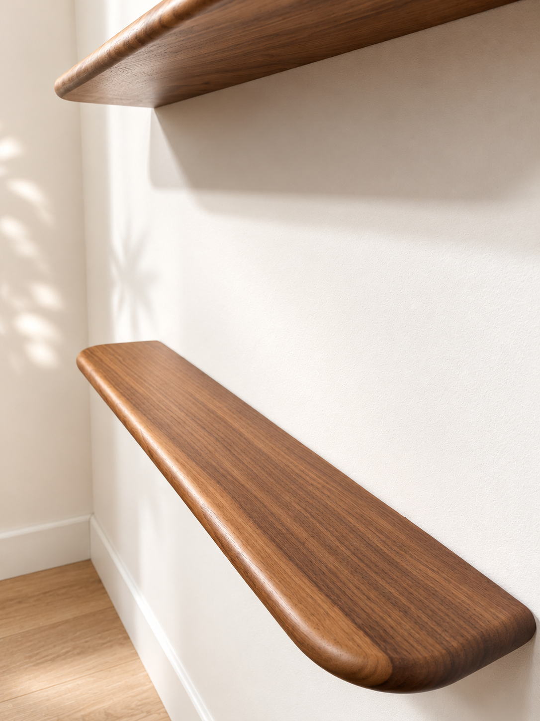 Solid Hardwood Floating Shelf, Modern Minimalist Wall Display, Custom Sizes Available