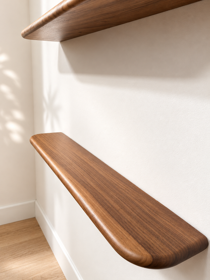 Solid Hardwood Floating Shelf, Modern Minimalist Wall Display, Custom Sizes Available