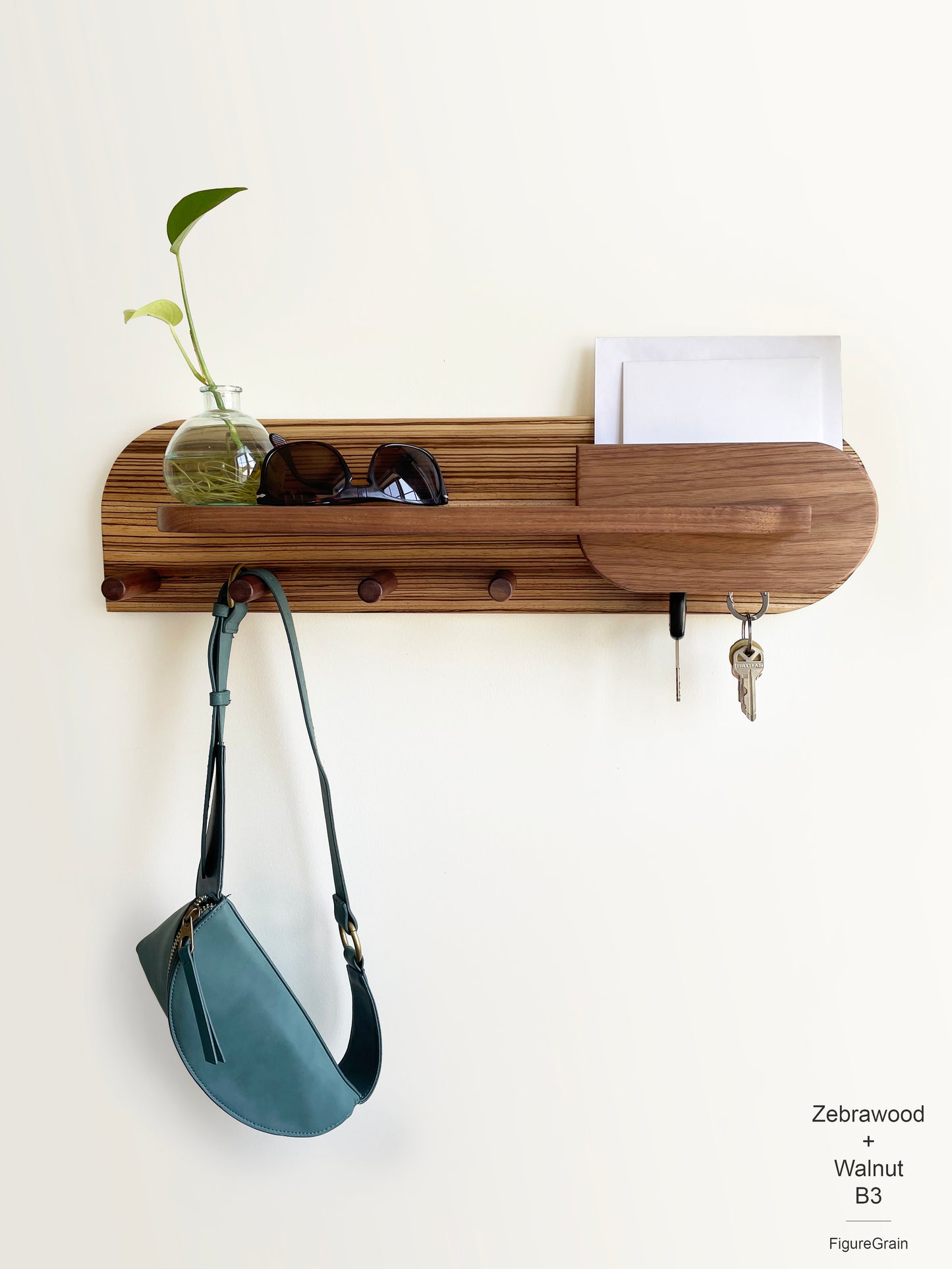 Large Hardwood Entryway Organizer
