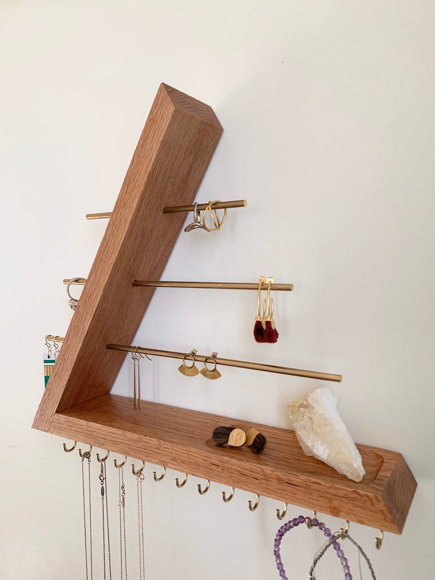 Red Oak Jewelry Organizer