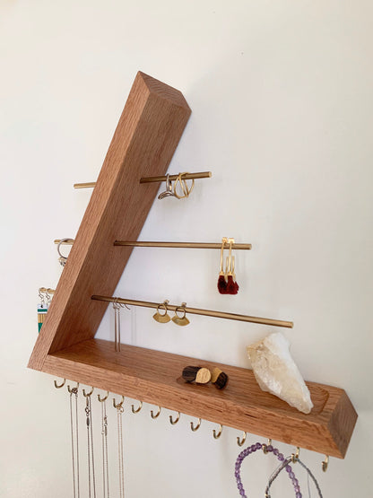 Red Oak Jewelry Organizer