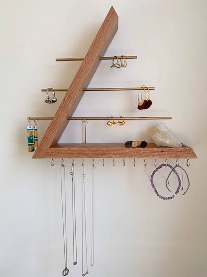 Red Oak Jewelry Organizer