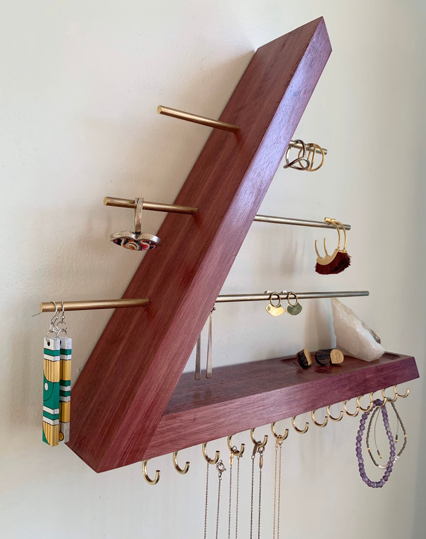 Purpleheart Wood Jewelry Organizer