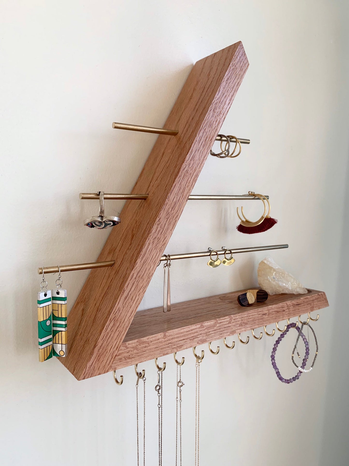 Red Oak Jewelry Organizer
