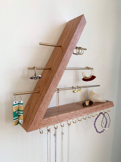 Red Oak Jewelry Organizer