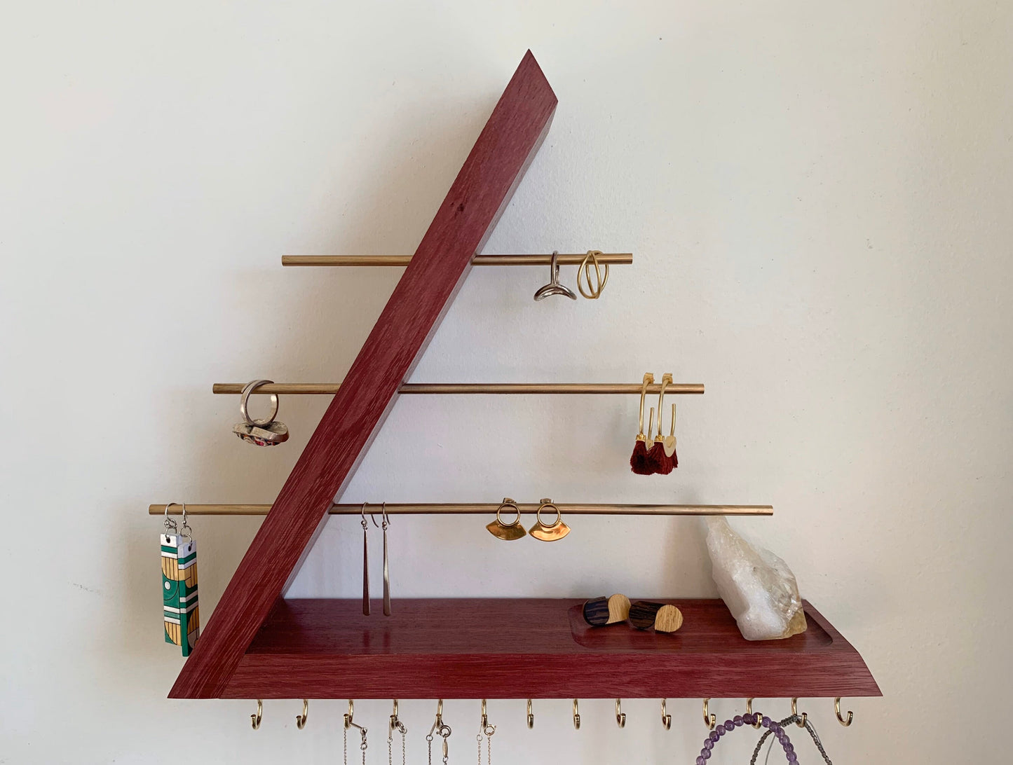 Purpleheart Wood Jewelry Organizer