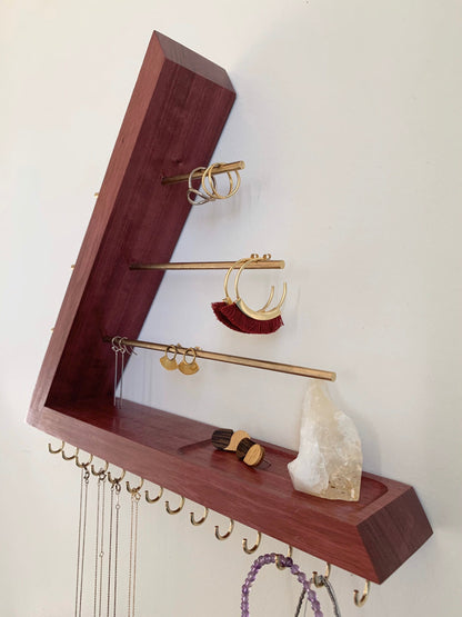 Purpleheart Wood Jewelry Organizer