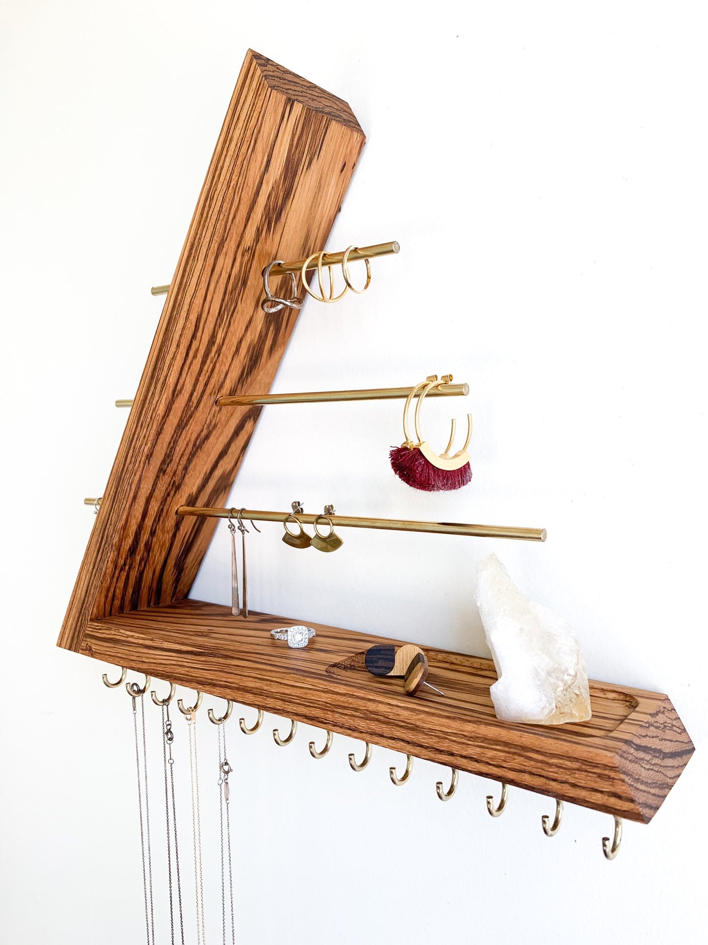 Zebra Wood Jewelry Organizer