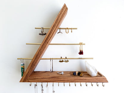 Zebra Wood Jewelry Organizer