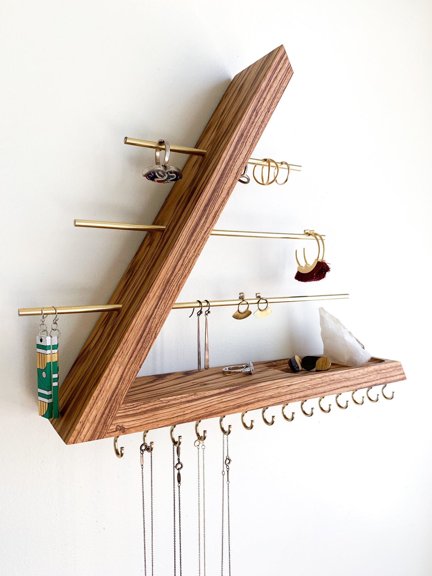 Zebra Wood Jewelry Organizer
