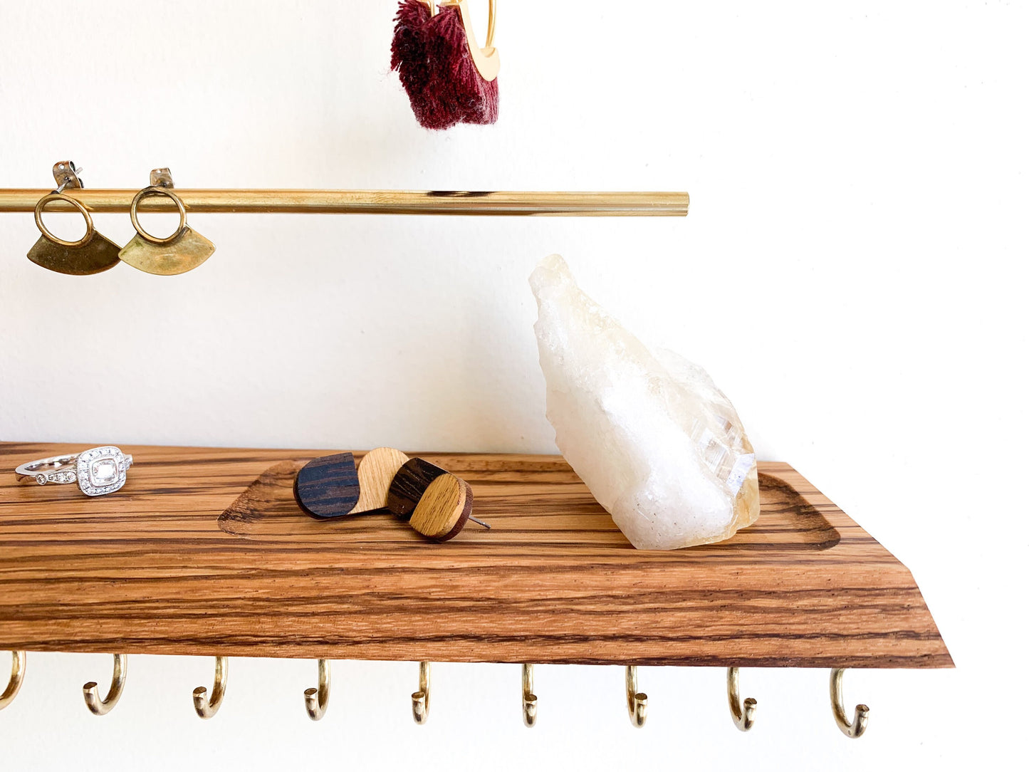 Zebra Wood Jewelry Organizer