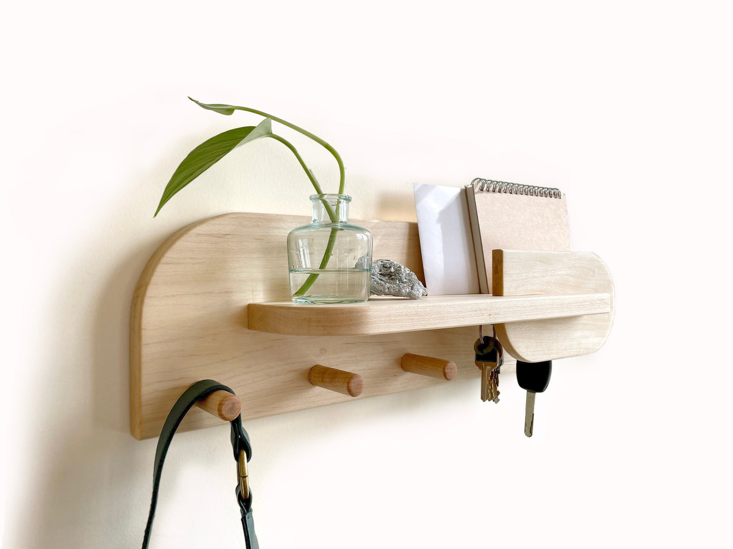Maple Wood  Entryway Organizer