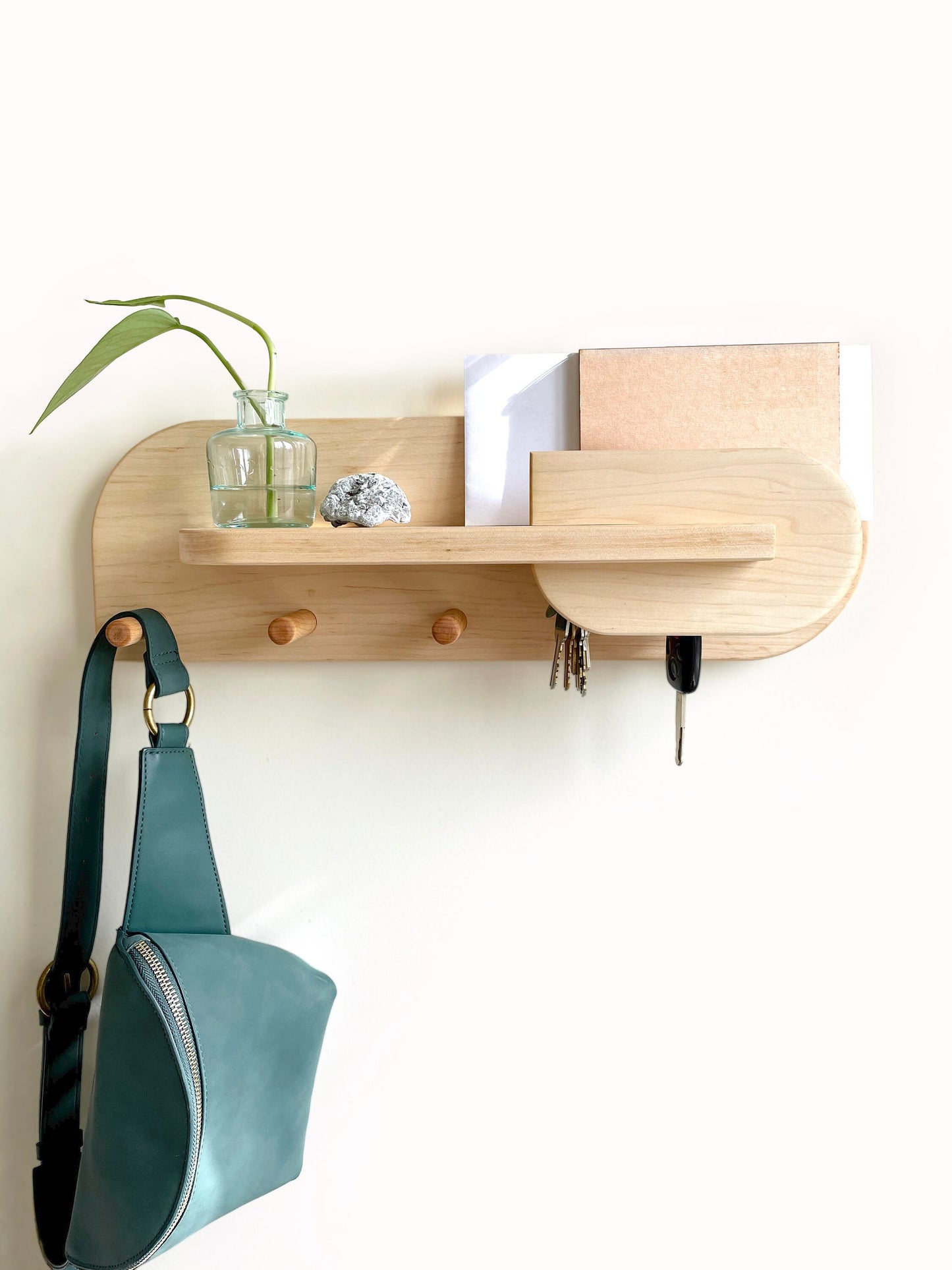 Maple Wood  Entryway Organizer