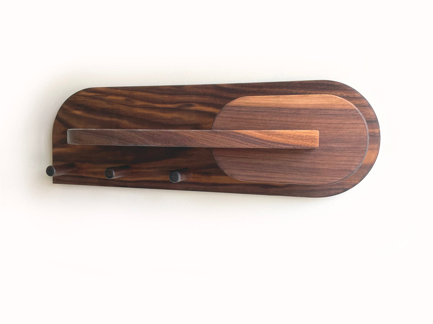 Exotic Walnut Wood Entryway Organizer