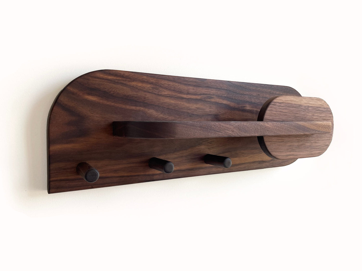 Exotic Walnut Wood Entryway Organizer