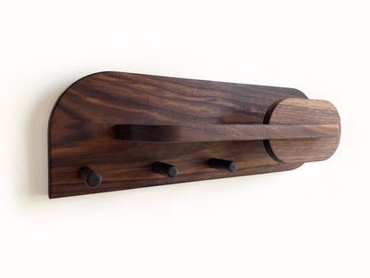 Exotic Walnut Wood Entryway Organizer