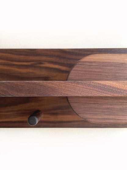 Exotic Walnut Wood Entryway Organizer