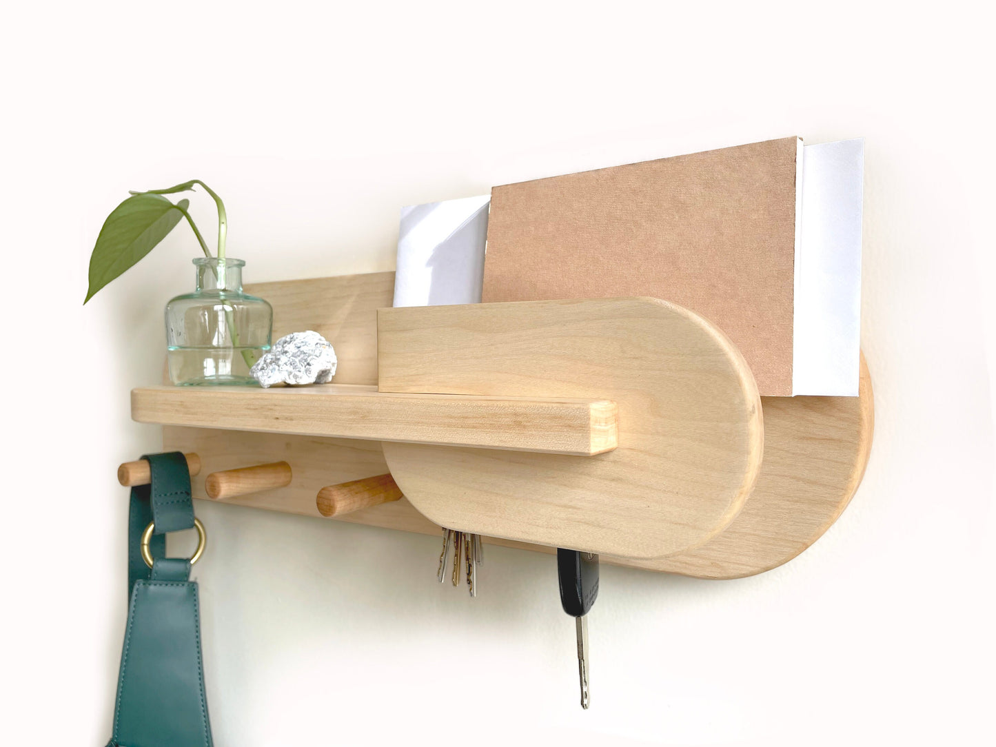 Maple Wood  Entryway Organizer