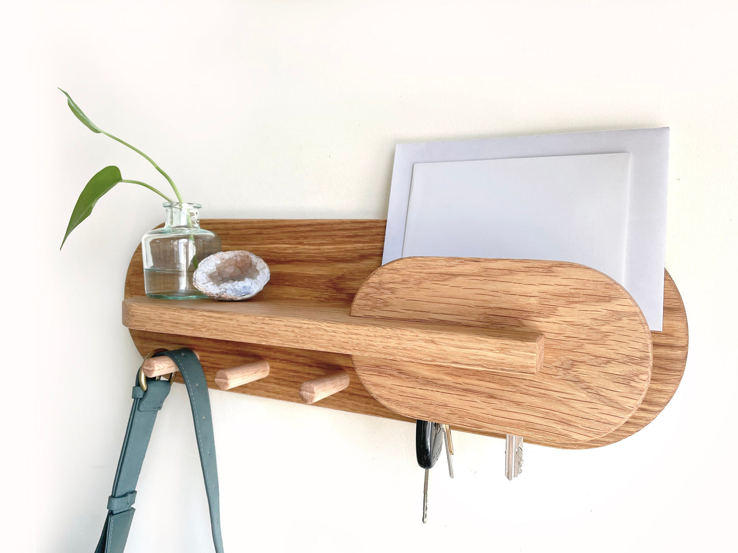 White Oak Entryway Organizer