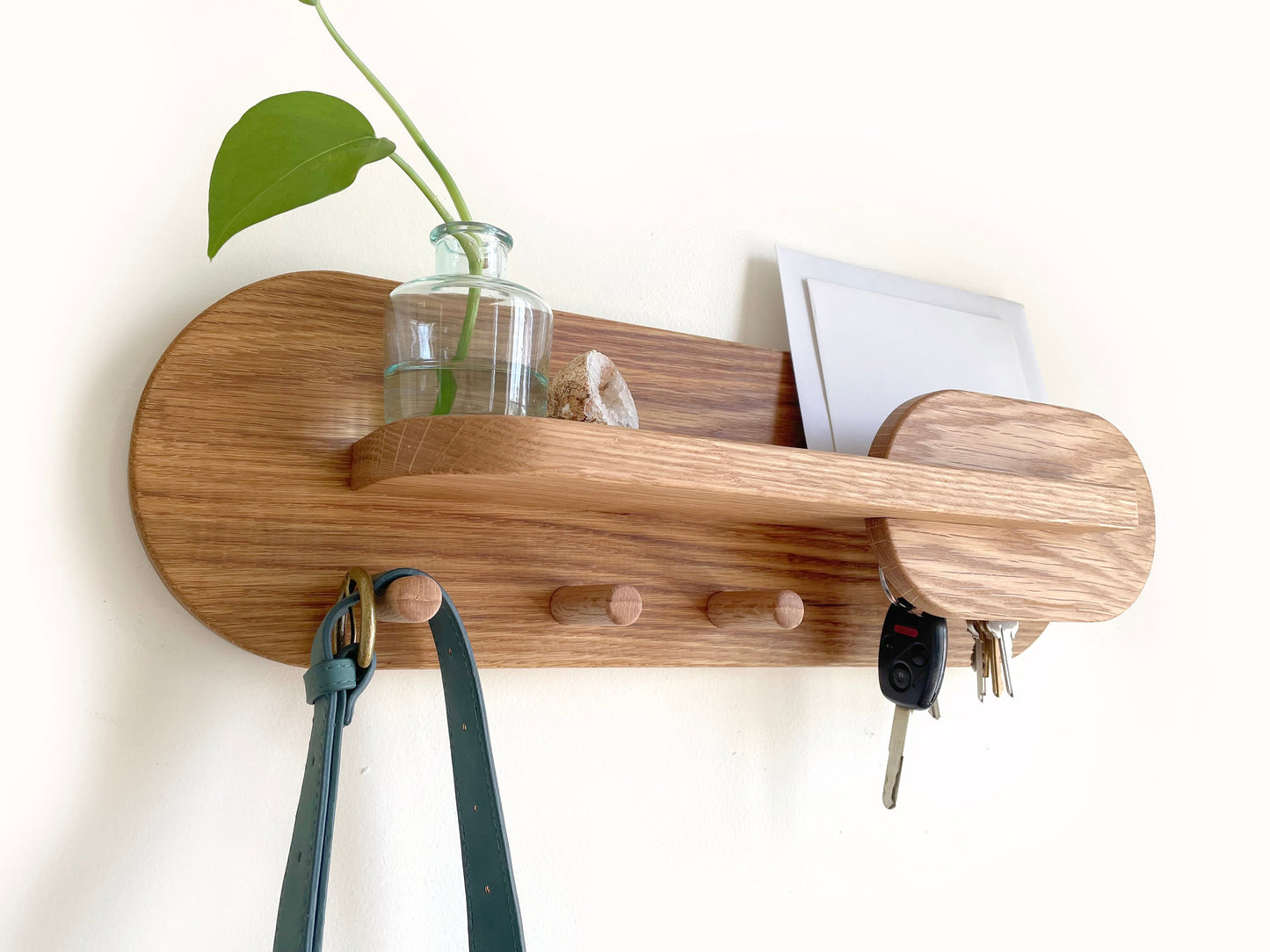 White Oak Entryway Organizer