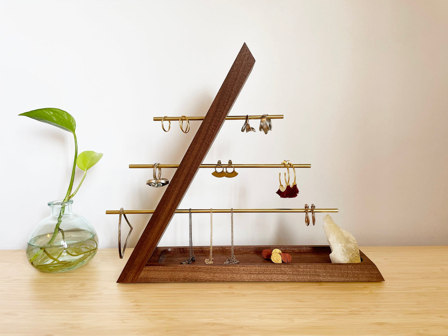 Hardwood Jewelry Organizer stand