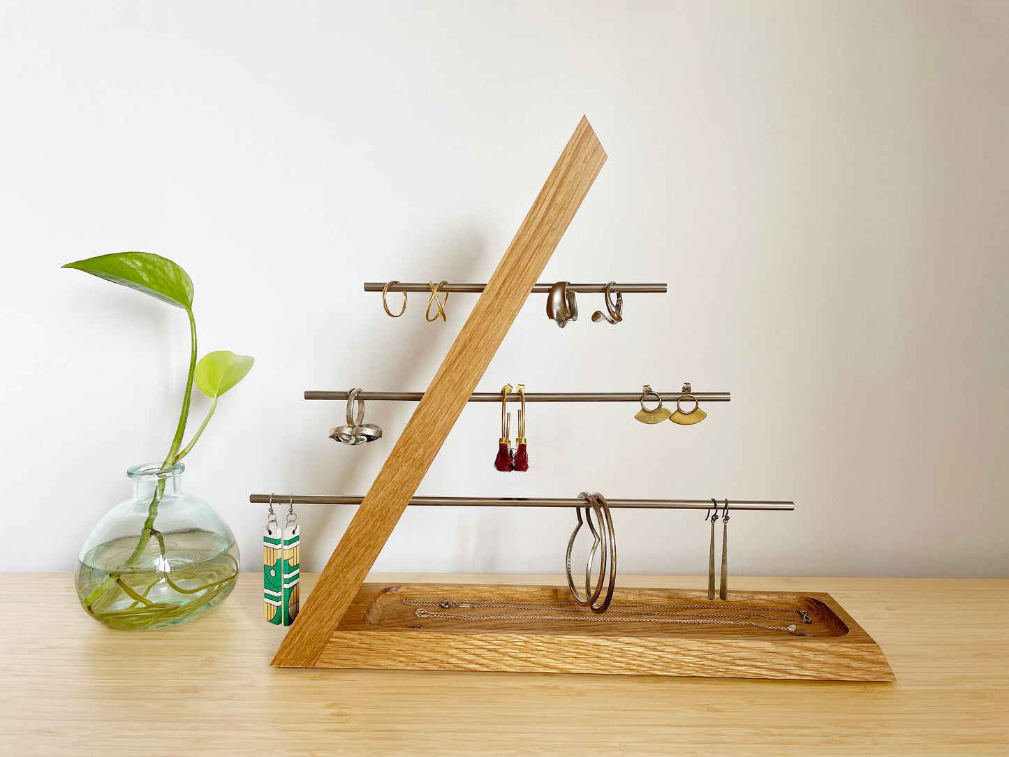 Hardwood Jewelry Organizer stand
