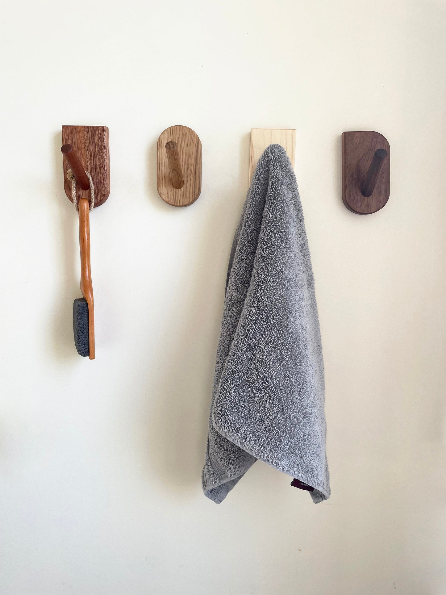 Mid-Century Modern Inspired Hardwood Wall Hooks