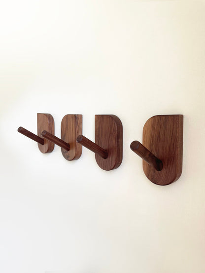 Mid-Century Modern Inspired Hardwood Wall Hooks