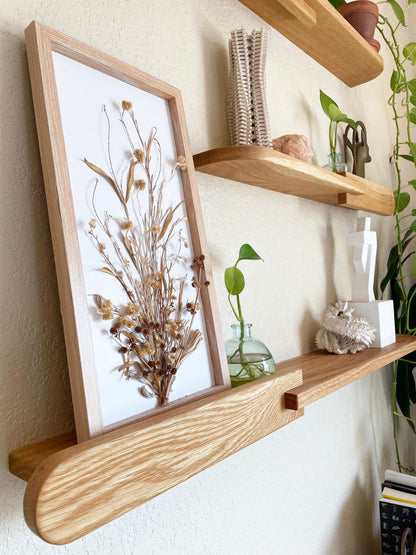 Mid-Century Hardwood Floating Shelf